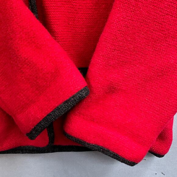 VTG 60s Wool Blazer Sweater Cardigan M/L Red Lined Mod Holiday Academia Granny - Picture 8 of 15